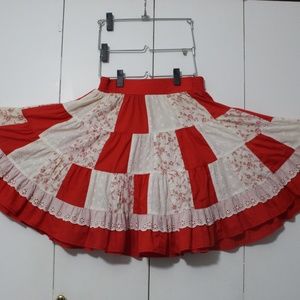 Vintage Patchwork Square Dance Skirt